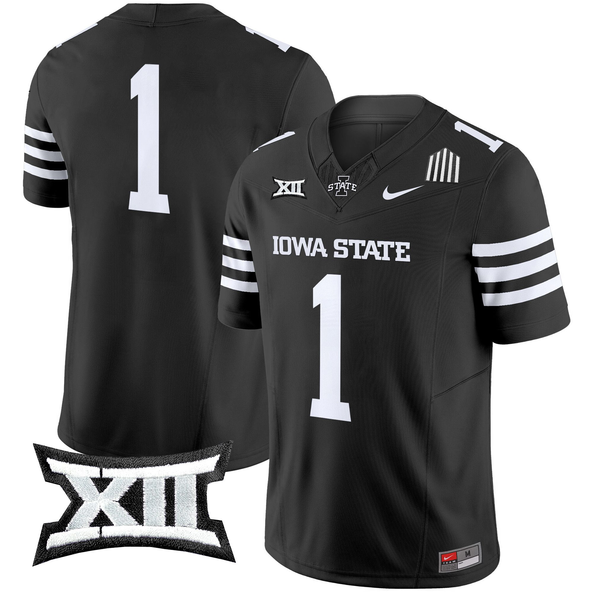Men Iowa State Cyclones #1 No Name Black Nike 2024 Vapor Limited NCAA Jersey style 1->->NCAA Jersey